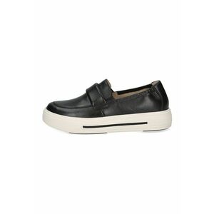 Pantofi loafer din piele cu platforma - Negru imagine