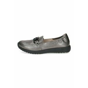 Pantofi loafer din piele cu detaliu metalic - Gri imagine