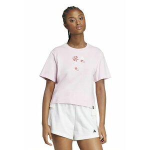 Tricou din bumbac cu imprimeu - Roz pastel imagine