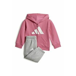 Trening din amestec de bumbac cu fermoar - Gri deschis melange/Roz imagine