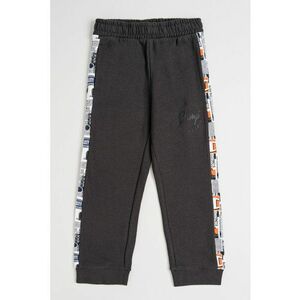 Pantaloni de trening din amestec de bumbac cu segmente laterale - Gri inchis imagine