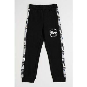 Pantaloni de trening din amestec de bumbac cu segmente laterale - Negru imagine