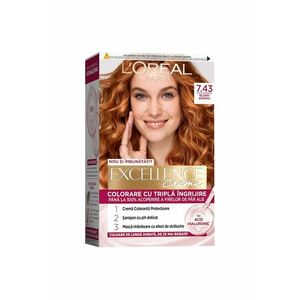 Vopsea de par permanenta cu amoniac Excellence Creme - 7.43 imagine