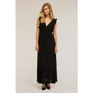 Rochie maxi fara maneci cu decolteu in V - Negru imagine