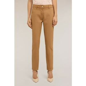 Pantaloni crop skinny cu talie inalta - Caramel imagine