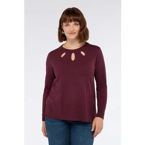 Pulover cu decupaje - Violet tyrian imagine