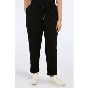 Pantaloni de trening cu segmente laterale cu imprimeu - Negru/Albastru deschis imagine