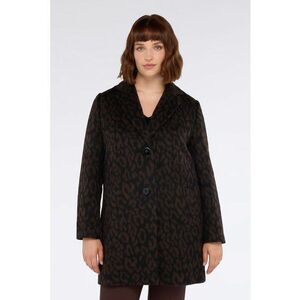 Haina din amestec de lana cu animal print - Maro inchis/Negru imagine
