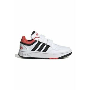 Pantofi sport de piele ecologica cu velcro Hoops 3.0 - Alb/Negru imagine