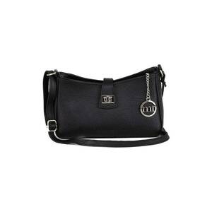 Geanta de piele cu bareta de umar si talisman logo - Negru imagine