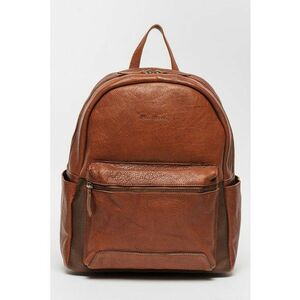 Rucsac de piele cu buzunare multiple - Maro cognac imagine