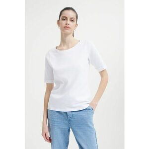 Tricou lejer cu decolteu rotund - Alb optic imagine