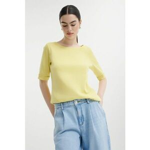 Tricou lejer cu decolteu rotund - Galben pal imagine