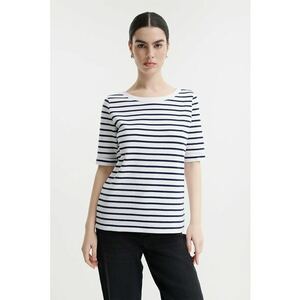 Tricou lejer cu decolteu rotund - Alb imagine