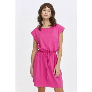 Rochie-tricou cu un cordon in talie - Fucsia imagine