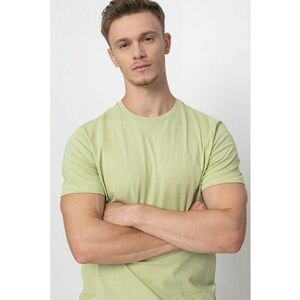 Tricou de bumbac cu logo discret - Verde fistic imagine