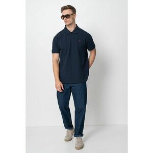 Tricou polo de bumbac pique - Bleumarin imagine