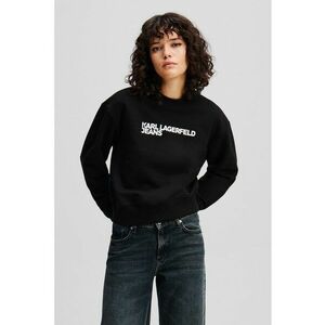 Bluza de trening din amestec de bumbac organic si decolteu la baza gatului - Negru imagine