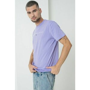 Tricou de bumbac cu logo brodat - Lila imagine