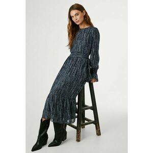 Rochie midi cu maneci lungi - Alb/Albastru lavanda/Bleumarin imagine