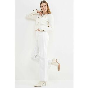 Cardigan crop cu nasturi - Crem imagine