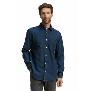 Camasa din bumbac cu model uni - Bleumarin imagine