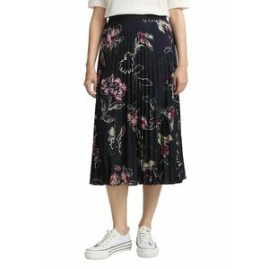 Fusta midi plisata cu talie elastica - Roz/Bleumarin imagine