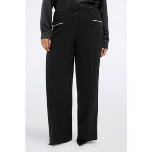 Pantaloni drepti cu talie inalta - Negru imagine