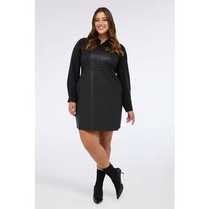 Rochie scurta cu decolteu in V - Negru imagine