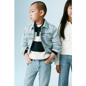 Jacheta din denim cu buzunare multiple - Albastru deschis imagine