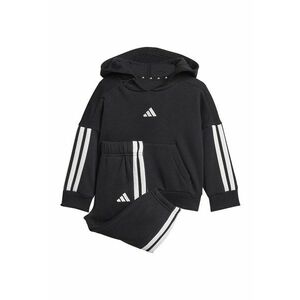 Trening din amestec de bumbac cu gluga - Alb/Negru imagine