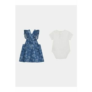 Set de sarafan din denim cu model si body cu model uni - 2Piese - Albastru inchis/Alb murdar imagine