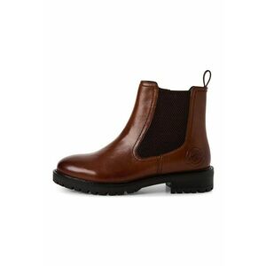Ghete Chelsea de piele cu toc masiv - Maro cognac imagine