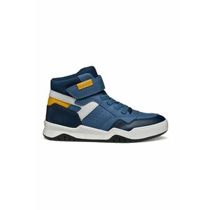 Pantofi sport mid-high de piele ecologica - Albastru prafuit/Maro deschis/Bleumarin imagine