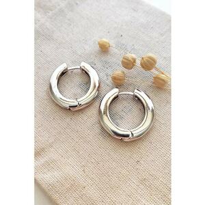 Cercei rotunzi - Argintiu imagine