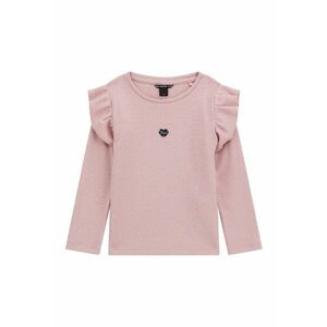 Bluza striata cu volane - Roz prafuit - imagine