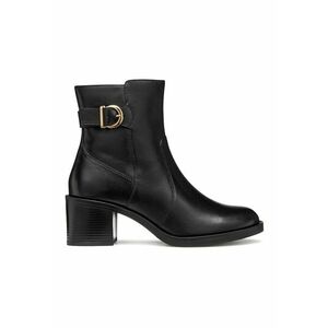 Botine de piele cu toc masiv - Auriu/Negru imagine