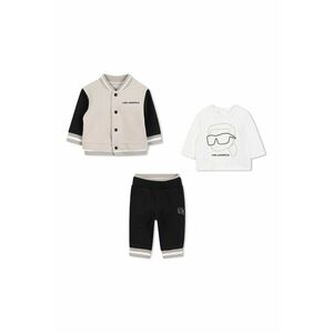 Set de jacheta bomber - tricou si pantaloni de trening - Negru/Maro nisip imagine