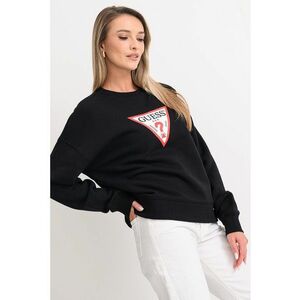 Bluza de trening cu croiala lejera - decolteu la baza gatului si logo - Negru imagine