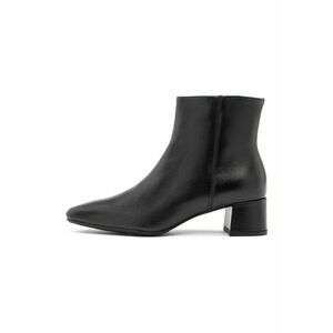 Botine de piele cu toc - Negru imagine