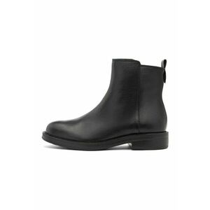 Botine de piele intoarsa cu fermoar - Negru imagine