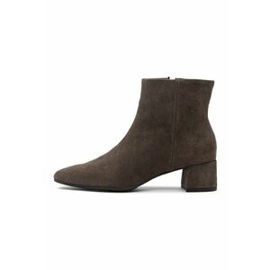 Botine de piele cu toc - Gri inchis imagine