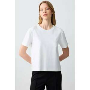Tricou uni din bumbac - Alb optic imagine
