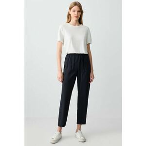 Pantaloni crop din amestec de modal - Negru imagine
