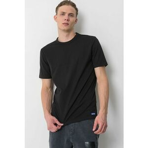 Set de tricouri uni din amestec de bumbac - 2 piese - Negru imagine