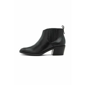 Botine din piele cu toc cubanez Triss - Negru imagine