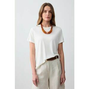 Tricou lejer din amestec de modal - Alb murdar imagine