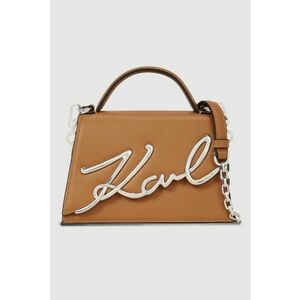 Geanta de mana din piele Signature - Caramel imagine