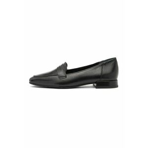 Pantofi loafer din piele cu varf patrat - Negru imagine