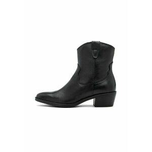 Botine cowboy de piele cu toc cubanez Leyla - Negru imagine